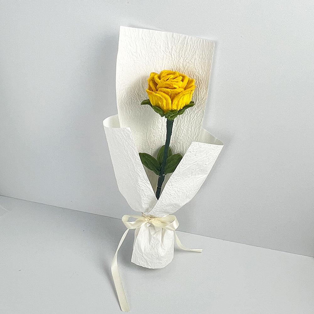 Pipe Cleaner Rose DIY Kit | Yellow Rose Handmade Flower Gift