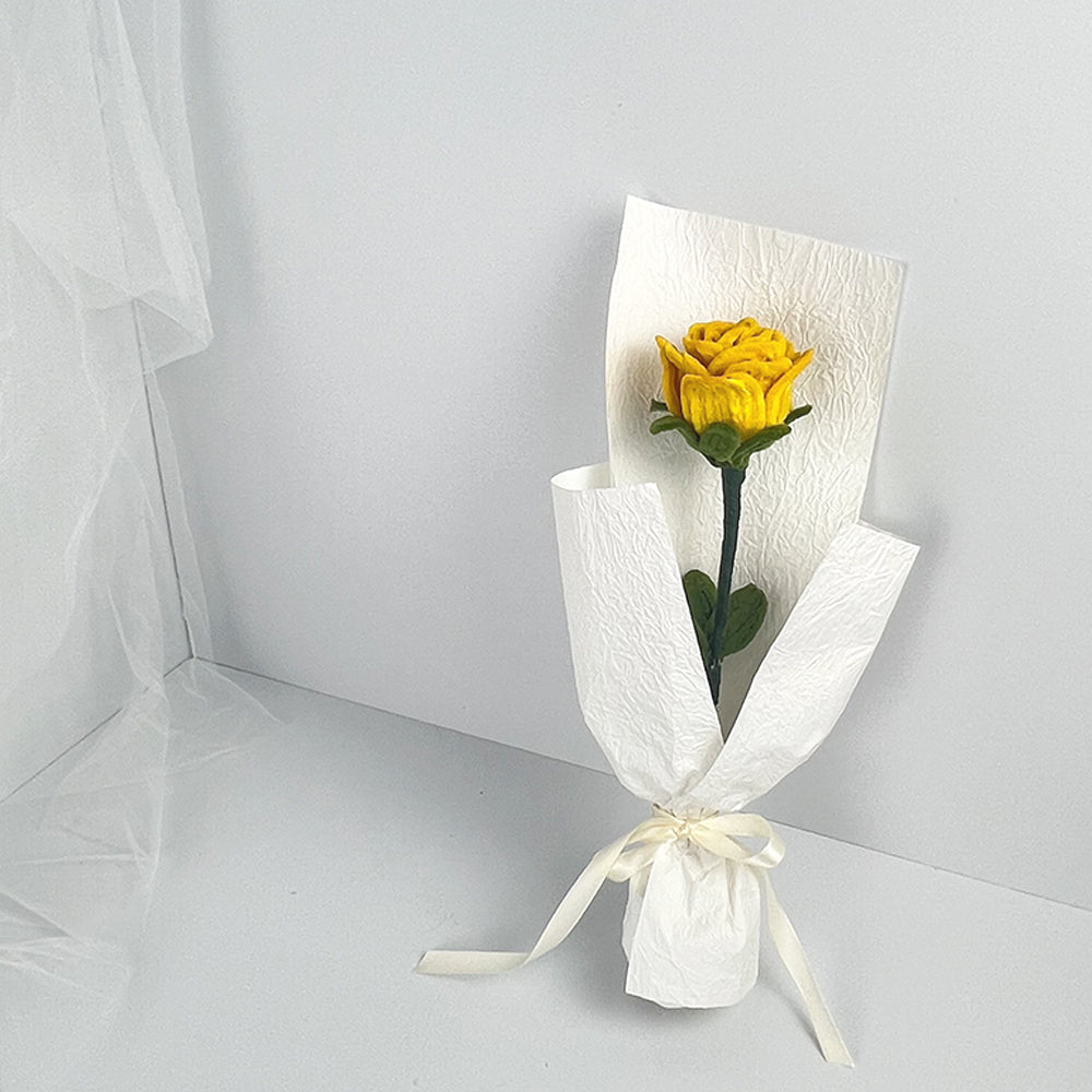 Pipe Cleaner Rose DIY Kit | Yellow Rose Handmade Flower Gift