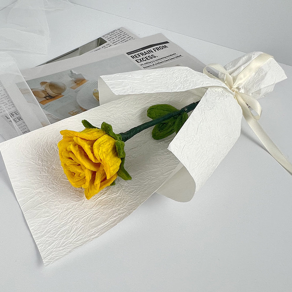 Pipe Cleaner Rose DIY Kit | Yellow Rose Handmade Flower Gift