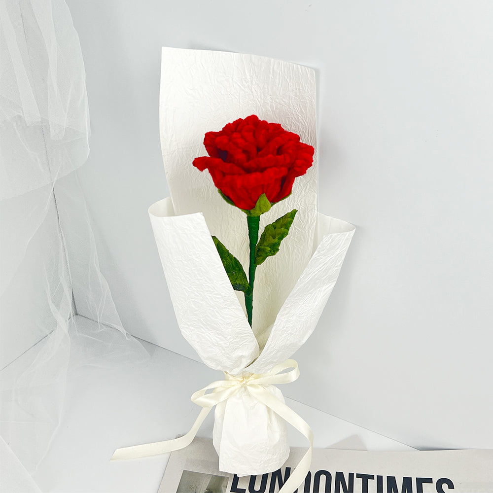 Pipe Cleaner Rose DIY Kit | Red Rose Handmade Flower Gift