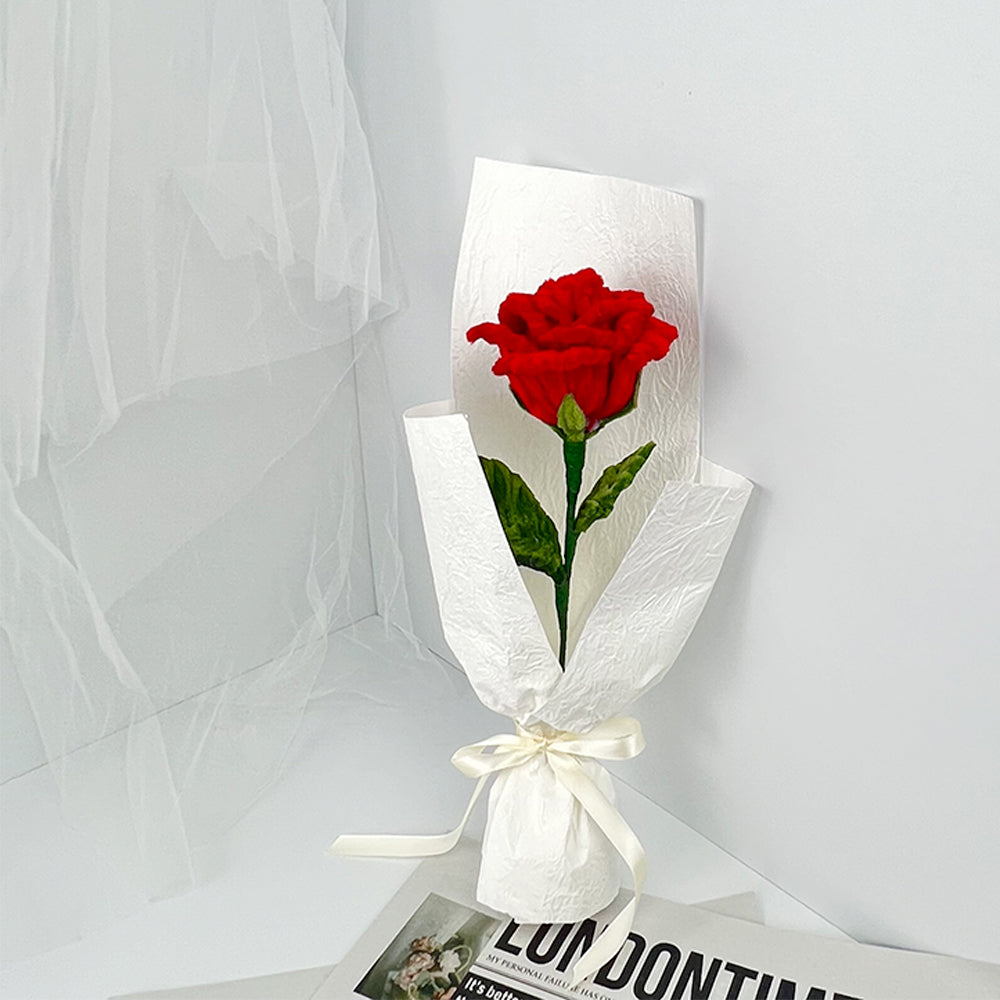 Pipe Cleaner Rose DIY Kit | Red Rose Handmade Flower Gift