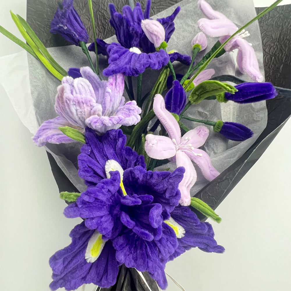 Pipe Cleaner Iris DIY Kit | Purple Iris Handmade Flower Gift